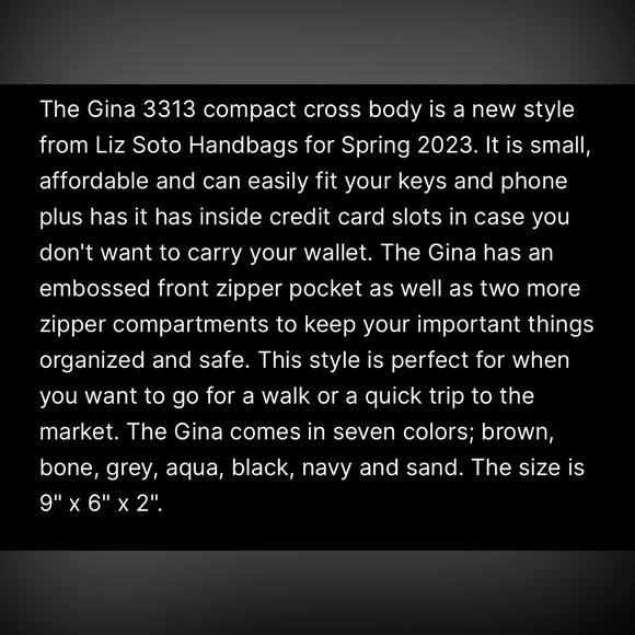 NWT! GINA 6 Zipper LEATHER Crossbody bag - Picture 7 of 7